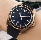 Emporio Armani Sport Quartz Black Dial Black Rubber Strap Watch For Men - AR11101 Buy Now By Emporio Armani