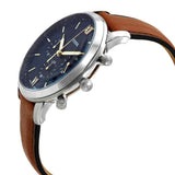 Fossil Neutra Chronograph Blue Dial Brown Leather Strap Watch for Men - FS5453 Buy Now By Fossil