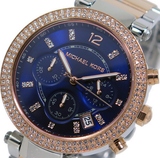 Michael Kors Parker Blue Dial Two Tone Steel Strap Watch for Women - MK6141 Buy Now By Michael Kors