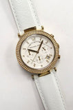 Michael Kors Parker White Dial with Diamonds White Leather Strap Watch for Women - MK2290 Buy Now By Michael Kors