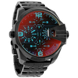 Diesel Uber Chief Chronograph Red Dial Black Steel Strap Watch For Men - DZ7373 Buy Now By Diesel