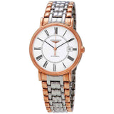 Longines Presence 38.5mm Automatic White Dial Two Tone Steel Strap Watch for Men - L4.921.1.11.7 Buy Now By Longines
