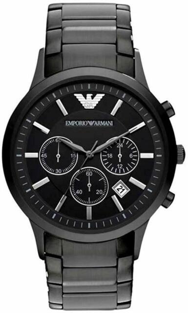Emporio Armani Classic Chronograph Black Dial Black Stainless Steel Strap Watch For Men - AR2453 Buy Now By Emporio Armani