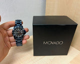 Movado Series 800 Black Dial Blue Ion Plated Steel Strap Watch for Men - 2600139 Buy Now By Movado