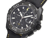 Tag Heuer Aquaracer Chronograph PVD Black Dial Black Nylon Strap Watch for Men - CAY218A.FC6361 Buy Now By Tag Heuer