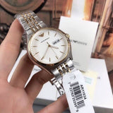 Emporio Armani Cream Dial Two Tone Steel Strap Watch For Men - AR11034 Buy Now By Emporio Armani