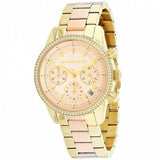 Michael Kors Ritz Chronograph Rose Dial Two Tone Steel Strap Watch for Women - MK6475 Buy Now By Michael Kors