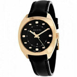 Gucci GG2570 Quartz Black Dial Black Leather Strap Watch For Women - YA142407 Buy Now By Gucci