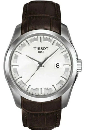 Tissot T Classic Couturier Chronograph White Dial Brown Leather Strap Watch For Men - T035.410.16.031.00 Buy Now By Tissot