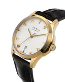 Gucci G Timeless Silver Dial Brown Leather Strap Watch for Men - YA126470 Buy Now By Gucci