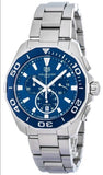 Tag Heuer Aquaracer Blue Dial SIlver Steel Strap Watch for Men - CAY111B.BA0927 Buy Now By Tag Heuer