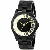 Marc Jacobs Henry Transparent Black Dial Black Steel Strap Watch for Women - MBM3255 Buy Now By Marc Jacobs