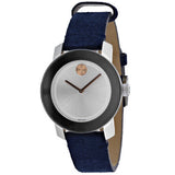 Movado Bold Silver Dial Blue Leather Strap Watch for Women - 3600446 Buy Now By Movado