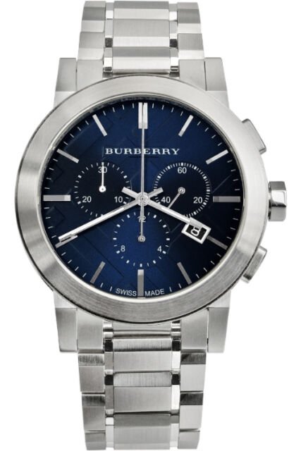 Burberry The City Blue Dial Silver Steel Strap Watch for Men - BU9363 Buy Now By Burberry