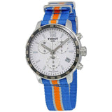 Tissot Quickster Chronograph NBA New York Kicks White Dial Multicolored Nato Strap Watch For Men - T095.417.17.037.06 Buy Now By Tissot