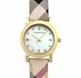 Burberry The City Diamonds Mother of Pearl Dial Brown Leather Strap Watch for Women - BU9226 Buy Now By Burberry