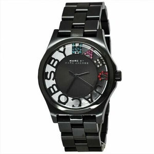 Marc Jacobs Henry Skeleton Black Dial Black Steel Strap Watch for Women - MBM3265 Buy Now By Marc Jacobs