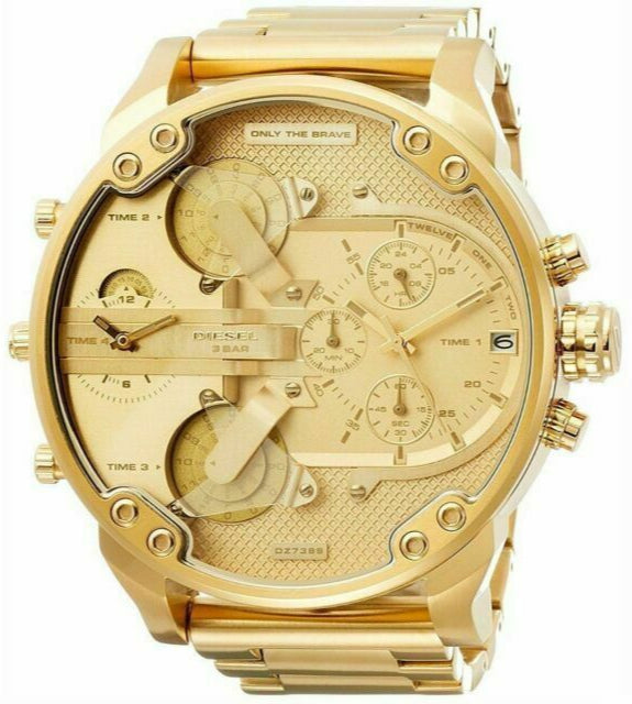 Diesel Mr Daddy 2.0 Chronograph Gold Dial Gold Steel Strap Watch For Men - DZ7399 Buy Now By Diesel