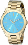 Michael Kors Slim Runway Blue Dial Gold Steel Strap Watch for Women - MK3265 Buy Now By Michael Kors