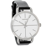 Calvin Klein Evan White Dial Black Leather Strap Watch for Women - K7B231CY Buy Now By Calvin Klein