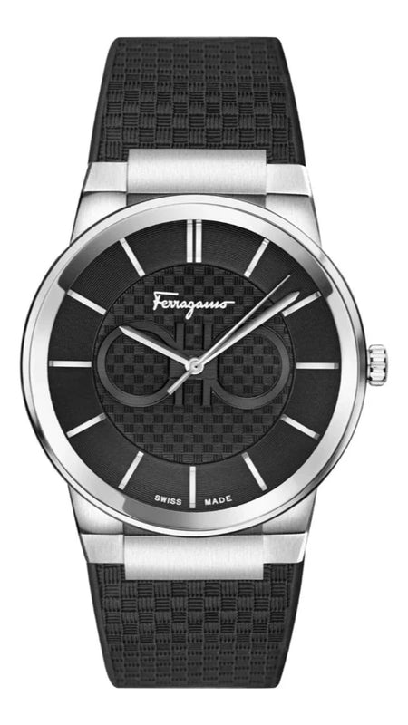 Salvatore Ferragamo Sapphire Bracelet Black Dial Black Silicone Strap Watch for Men - SFHP01024 Buy Now By Salvatore Ferragamo