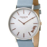 Coach Perry Mother of Pearl White Dial Blue Leather Strap Watch for Women - 14503271 Buy Now By Coach
