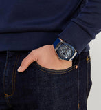 Guess Legacy Grey Dial Blue Silicone Strap Watch For Men - W1049G1 Buy Now By Guess