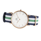 Daniel Wellington Classic Nottingham White Dial Two Tone NATO Strap Watch For Men - 0108DW Buy Now By Daniel Wellington