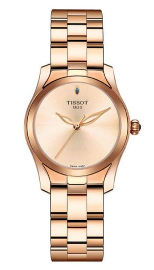 Tissot T Wave Cream Dial Rose Gold Steel Strap Watch For Women - T112.210.33.451.00 Buy Now By Tissot