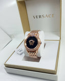 Versace Palazzo Empire Black Dial Rose Gold Steel Strap Watch for Men - VERD00718 Buy Now By Versace