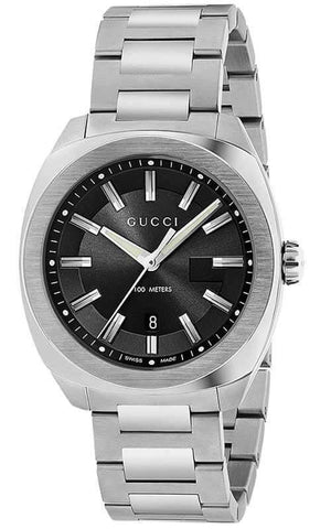 Gucci GG2570 Quartz Black Dial Silver Steel Strap Watch For Men - YA142301 Buy Now By Gucci