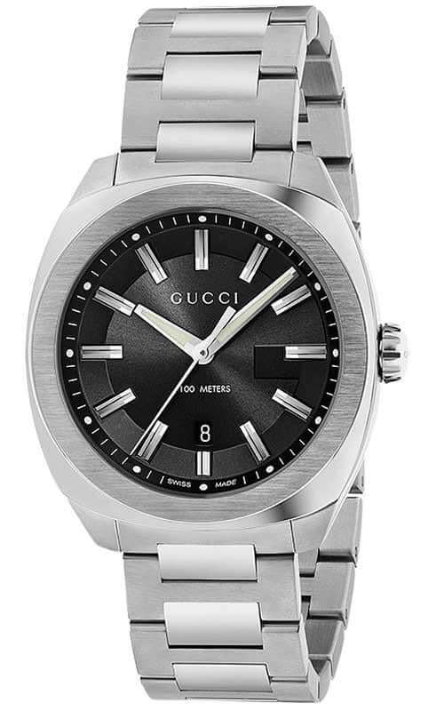 Gucci GG2570 Quartz Black Dial Silver Steel Strap Watch For Men - YA142301 Buy Now By Gucci