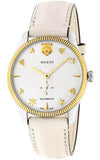 Gucci G Timeless Automatic Silver Dial Beige Leather Strap Watch For Men - YA126348 Buy Now By Gucci