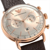 Emporio Armani Aviator Grey Dial Brown Leather Strap Watch For Men - AR11106 Buy Now By Emporio Armani