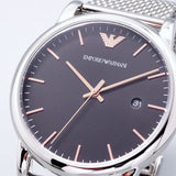 Emporio Armani Luigi Analog Black Dial Silver Mesh Bracelet Watch For Men - AR11272 Buy Now By Emporio Armani