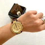 Michael Kors Parker Champagne Gold Dial Brown Leather Strap Watch for Women - MK2249 Buy Now By Michael Kors