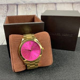 Michael Kors Slim Runway Pink Dial Rose Gold Steel Strap Watch for Women - MK3264 Buy Now By Michael Kors