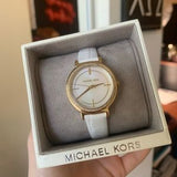Michael Kors Cinthia Mother of Pearl Dial White Leather Strap Watch for Women - MK2662 Buy Now By Michael Kors