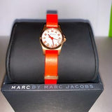 Marc Jacobs Henry Dinky White Dial Orange Leather Strap Watch for Women - MBM1236 Buy Now By Marc Jacobs