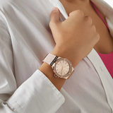 Michael Kors Mini Lennox Three-Hand Rose Gold Dial Pink Silicone Strap Watch For Women - MK7282 Buy Now By Michael Kors