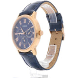 Guess Analog Blue Dial Blue Leather Strap Watch For Men - W0496G4 Buy Now By Guess
