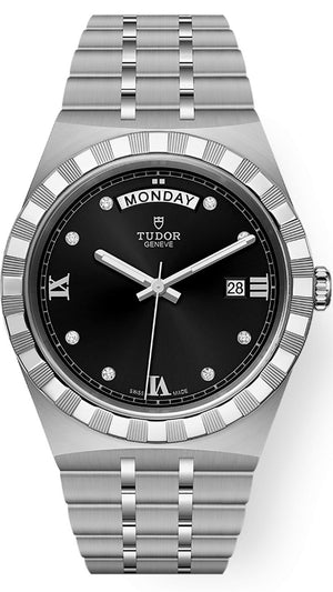 Tudor Royal Automatic Diamonds Black Dial Silver Steel Strap Watch for Men - M28600-0004 Buy Now By Tudor