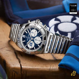Breitling Chronomat B01 42 Six Nations Scotland Blue Dial Silver Steel Strap Watch for Men - AB0134A51C1A1 Buy Now By Breitling