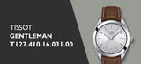 Tissot Gentlemen Silver Dial Brown Leather Strap Watch for Men - T127.410.16.031.01 Buy Now By Tissot