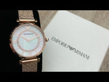 Emporio Armani Gianni T Bar Mother of Pearl Dial Rose Gold Mesh Bracelet Watch For Women - AR11320 Buy Now By Emporio Armani