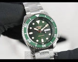 Seiko 5 Sports Automatic Analog Green Dial Silver Steel Strap Watch For Men - SRPD63K1
