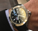 Tag Heuer Aquaracer Automatic Caliber 5 Black Dial Black Rubber Strap Watch for Men - WAY2110.FT8021 Buy Now By Tag Heuer