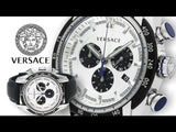 Versace V-Ray Quartz Silver Dial Black Leather Strap Watch for Men - VDB010014 Buy Now By Versace