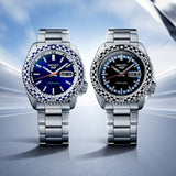 Seiko 5 Sports Petrol Blue Checker Flag Special Edition Blue Dial Silver Steel Strap Watch For Men - SRPK65K1 Buy Now By Seiko