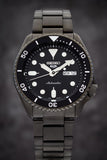 Seiko 5 Sports Automatic Black Dial Black Steel Strap Watch For Men - SRPD65K1 Buy Now By Seiko